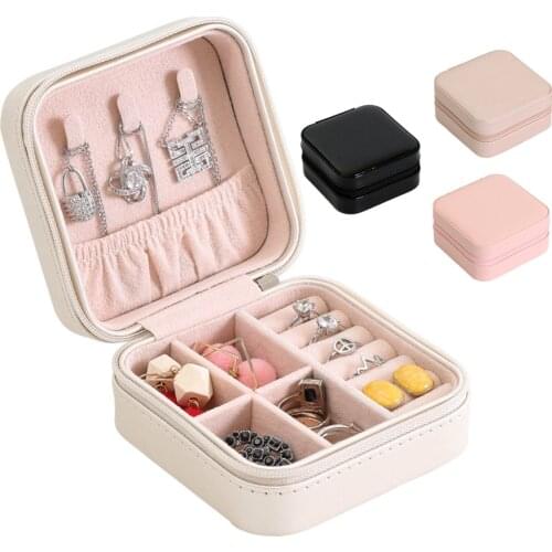 New Fashion Jewelry Box Portable Storage Organizer Zipper Portable Women Display Travel Case Jewelry Case Gift Boxes Women