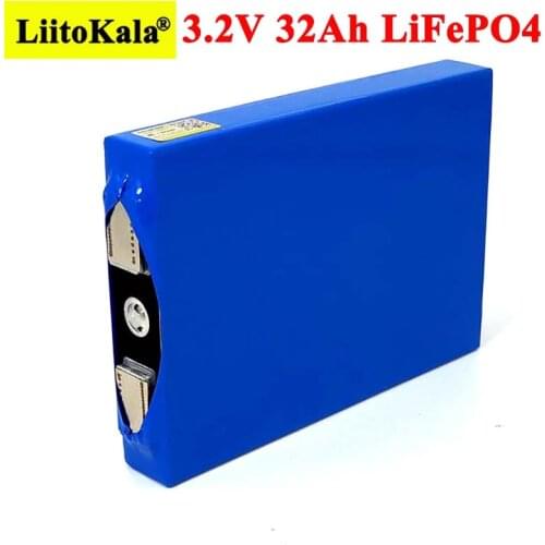 Liitokala 3.2V 32Ah battery pack LiFePO4 phosphate 32000mAh for 12V 24V Motorcycle Car motor batteries modification+Turn Nickel