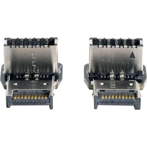 Xiwai 2pcs Type E USB 3.1 Front Panel Header Male to Female Type-E Motherboard Extension Data Adapter