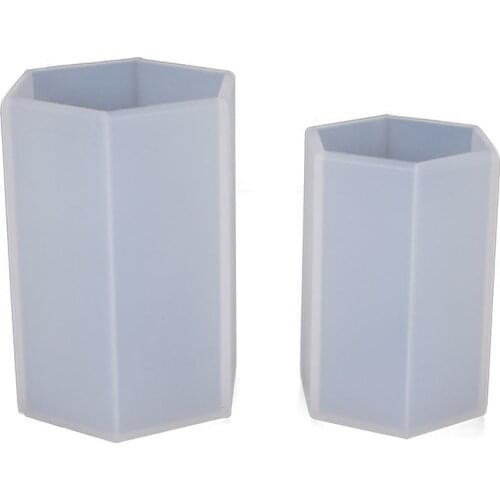 1pcs Hexagon Post Resin Silicone Dried Flower Resin Craft Decoration Epoxy Resin Molds For DIY Jewelry Making