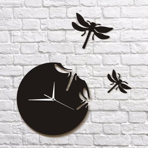 1Piece Dragonflies Flying 3D Wall Art Decorative For Living Room Bedroom Nature Animals Wall Clock Modern Design 3D Wall Watch