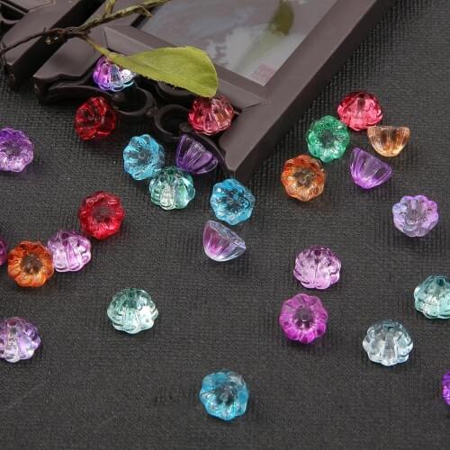 10pcs Colored Glass Crystal Lampwork Flower Lotus Beads for Handmade Jewelry DIY Earrings Bracelet Charm Jewelry Making