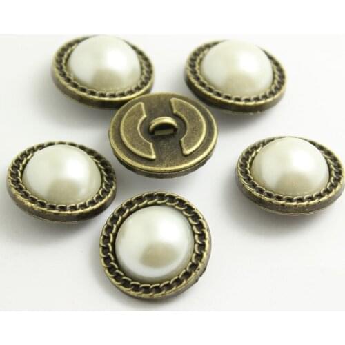 10PCS Lady Shirts Black Pearl Golden Metal Buttons for Womens Clothing Dress Exquisite Fashion Sewing Blouse Sweater 17MM 19MM