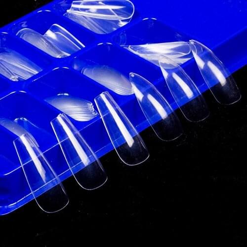 100pcs/set Mixed 2 Style Fake Nails Coffin Stiletto Nails Ballet Almond Shape Full Cover False Nails Tips Display Manicure Tools