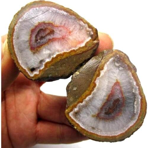 148g Pair of Unpolished Achat Agate Thunderegg Half Geode - crystals and stones healing Mineral specimen Home Decor x0222