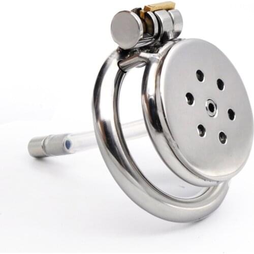 2020 New Stainless Steel Male Penis Cage,Chastity Device with Anti-off Ring Catheter,Penis Rings,Penis Lock,Sex Toys For Man