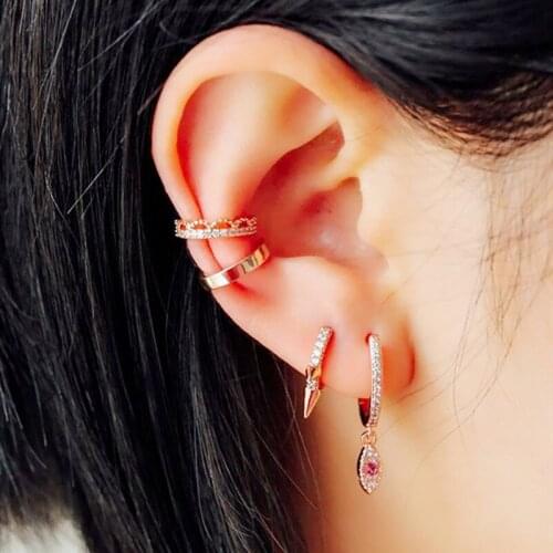 2020 high quality micro pave bling cz cute lovey green blue red eye Snake charm Gold Filled delicate Trendy women snake earring