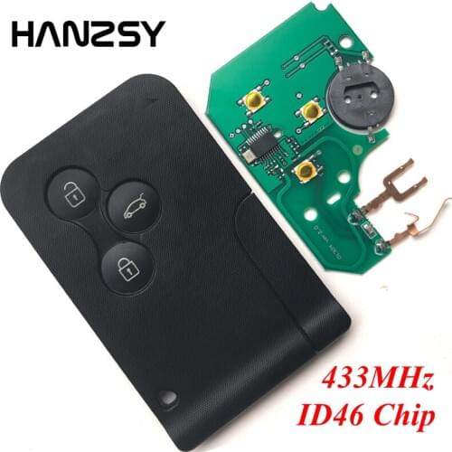 3 Buttons 433Mhz Remote Key For Renault megan 2 3 Scenic 2003-2008 Card Carry with PCF7947 ID46 Chip Car Smart Key