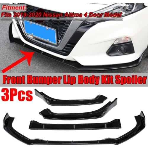 3PCS Car Front Bumper Lip Splitter Body Kit Spoiler Diffuser Protection Deflector Lip Detachable For Nissan Altima 2019 2020 4Dr
