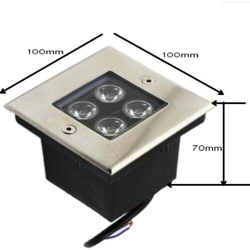 Free shippin 4*2W Square LED underground lights LED buried light skirting 100MM*H75MM IP65 Outdoor light 8W LED Underground lamp