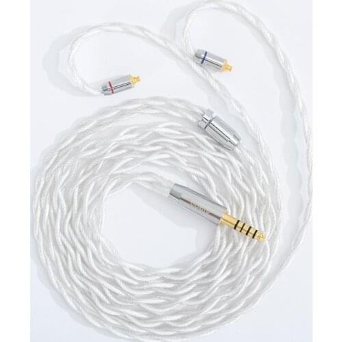 4 Core Single Crystal Copper Silver Plated Wire audio jacke With MMCX/0.78mm 2 Pin/QDC Connector For ZSX ZS10 PRO C12