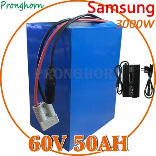 60V 30Ah 40Ah 50Ah Electric Bicycle Battery 60V Lithium Scooter Battery 60V 3000W Lithium-ion Battery Use Samsung Cell+Charger
