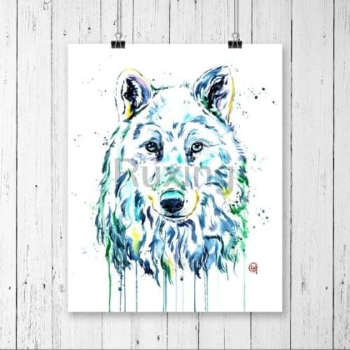 Diamond Embroidery Ink painting wolf head Pictures Of Rhinestones Square Drill Mosaic Diamond Painting Art mural decoration gift