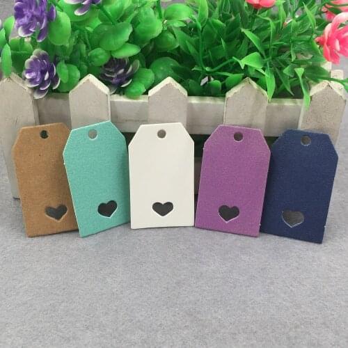 100 pcs kraft paper heart hollow gift tag jewelry label tag for gift /wedding products note tag , price tags 5x3cm