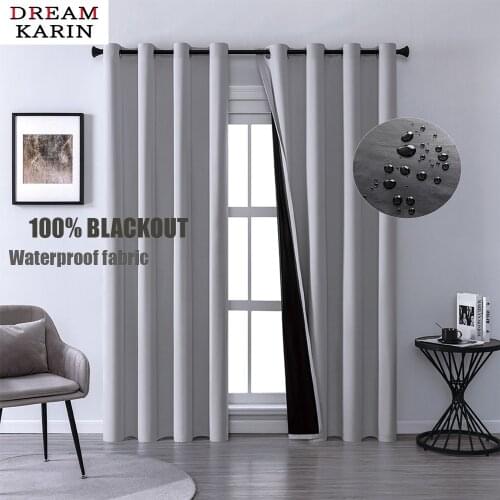 DK Modern 100% Blackout Curtains Waterproof Curtains For Living Room Bedroom Garden Thick Curtains Drapes Gazebo Curtain Panels