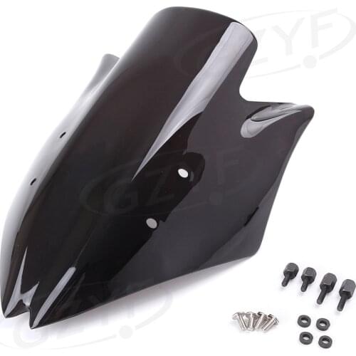 For Kawasaki Z1000 2007 2008 2009 ABS Motorcycle Front Windscreen Windshield Black Protection w/ Mounting Bolts