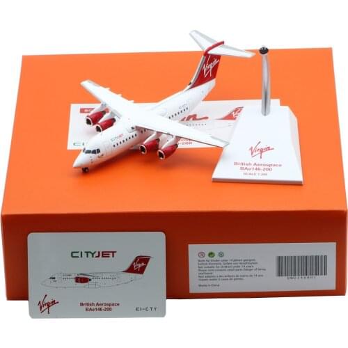 1:200 Alloy Collectible Plane JC Wings EW2146001 Virgin Express City Jet Airlines BAe146-200A Diecast Aircarft Model EI-CTY