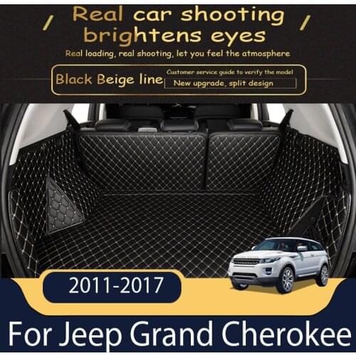 Custom Leather Car Trunk Mats For Jeep Grand Cherokee 2011-2017 Rear Trunk Floor Mat Tray Carpet Mud