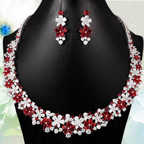 Missvikki Gorgeous Luxury Trendy Necklace Earrings Bridal Wedding Jewelry Sets Noble Jewelry for Women Accessories Gift 2020 New