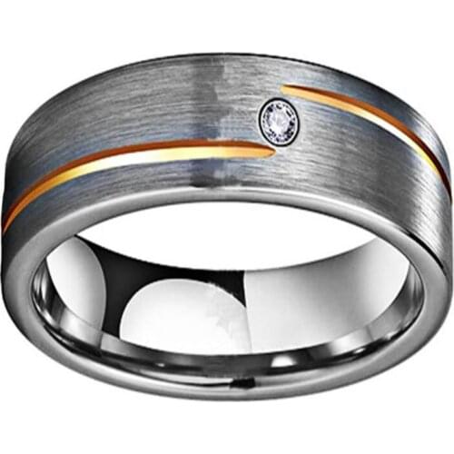 Fashion Simple Stainless Steel Silver Color Ring Fine Elegant Crystal Ring for Men And Women Jewelry Accessories