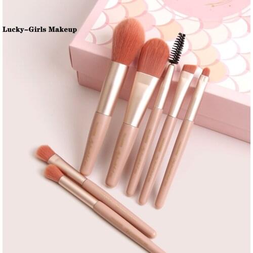 MAANGE 7-piece makeup brush set soft hair loose powder high gloss eye shadow brush for beginners makeup tool