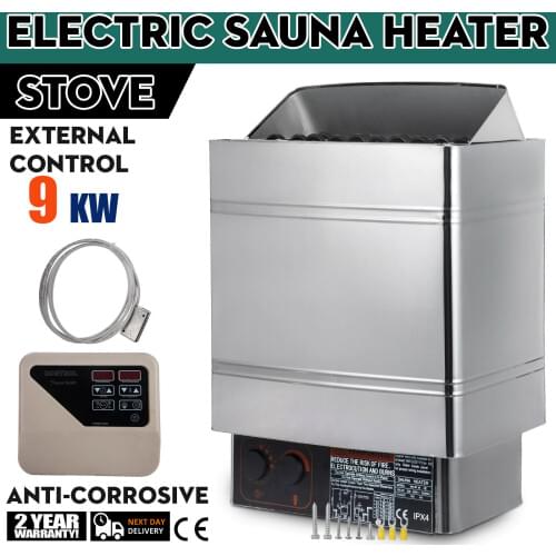9KW sauna heater with external sauna control overheating protection wall mounting
