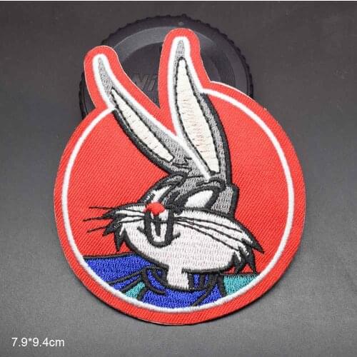 Red Rabbit Animal Iron On Embroidered Clothes Patch For Clothing Stickers Garment Apparel Accessories