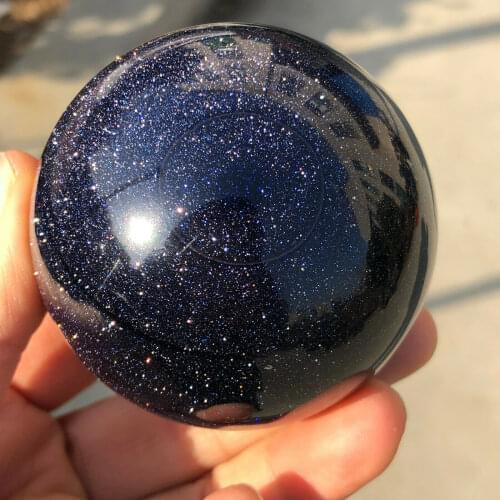 40-50mm New Natural Blue-sand Stone Quartz Crystal Ball Sphere Healing