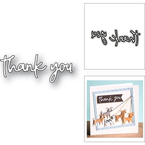 New Thank You Handwritten Word 2020 Metal Cutting Dies for DIY Scrapbooking and Card Making Decorative Embossing Craft No Stamps