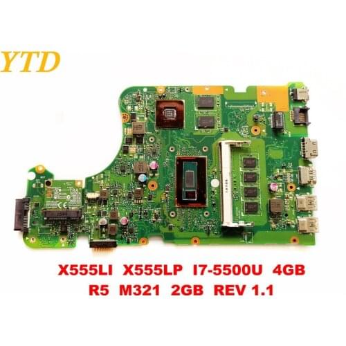 Original for ASUS X555LP X555LI laptop motherboard X555LI X555LP I7-5500U 4GB R5 M321 2GB REV 1.1 tested good free shipping