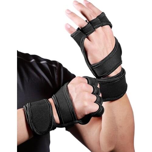 Weight Lifting Training Gloves Women Men Fitness Sports Body Building Gymnastics Grips Gym Hand Palm Wrist Protector Gloves