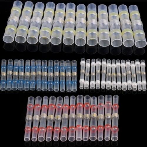 100Pcs Waterproof Solder Seal Sleeve Splice Terminals Heat Shrink Electrical Wire Connector Butt Connectors Kit Assortment