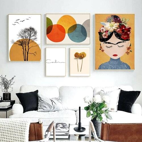 Sun Tree Flower Landscape Calm Quotes Wall Art Self-adhesive Wall Sticker Posters And Prints Wall Pictures Living Room Decor