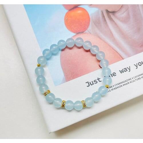 Purple Blue Gemstone Bracelet for Women Sweet and Romantic Valentines Day Gift Vintage Couple Natural Stone Bracelets Jewelry