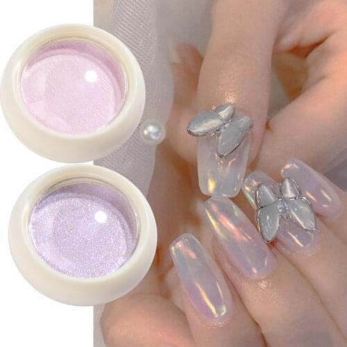 1g Holographic Mirror Nail Glitter Powder Sliver Pink Gold Red Two Colors Nail Art Pigment Solid Dust Magic Nail Decor SAG01-06