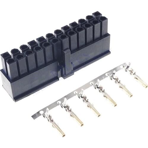 10 sets 5557 4.2 mm 24 pin Male housing Plug Computer ATX Mainboard CPU 24 Position Power Connector plastic shell + Terminal