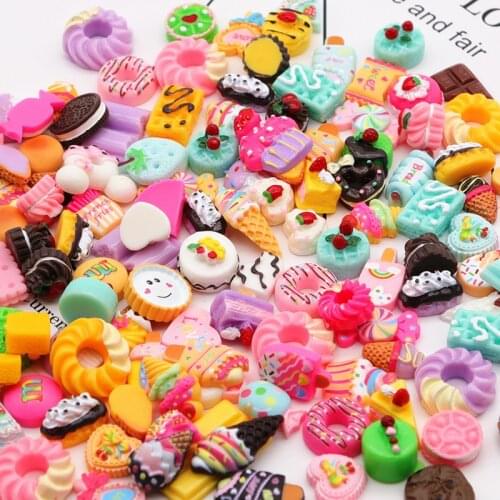 32pcs Mixed style Resin Miniatures Accessories DIY Crafts Supplies Phone Shell Patch Arts Kids Headwear Materials Ornament Toys