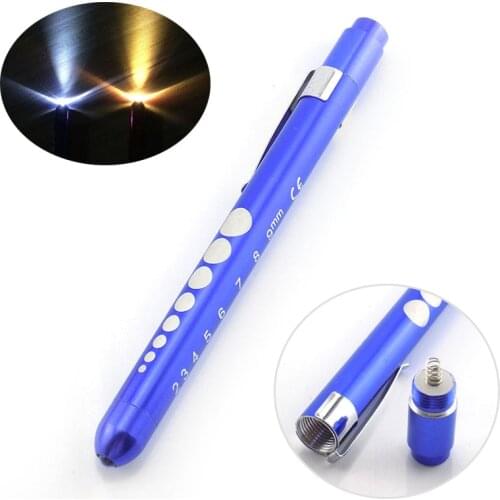4 Color Pen Flashlight LED Bulbs Penlight Torch Emergency mini Pocket Medical Doctor Nurse Surgical First Aid Yellow White Light