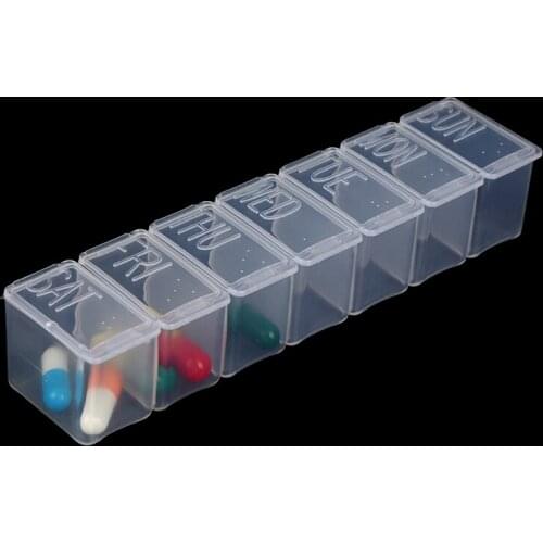 7 Days Braille lettering Pill Case Storage Dispenser Medicine Storage Splitters Independent Lattice