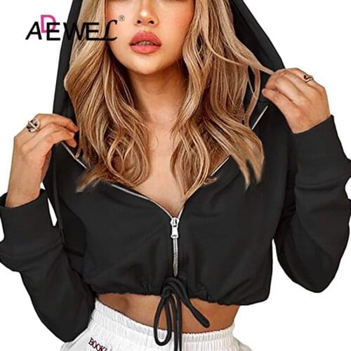 Женские короткие толстовки ADEWEL China At AliExpress