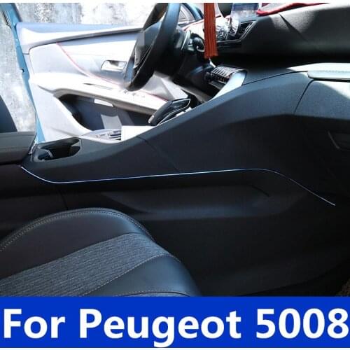 Car styling Car modification Interior Gap Decorative bright strip chrome Decorative strip Accessories For Peugeot 5008 2017-2019