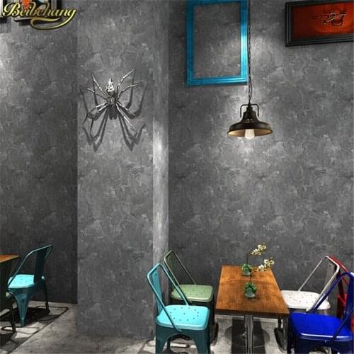 Beibehang Vintage gray cement wallpaper plain mottled wallpaper Nordic living room restaurant clothing store blue wallpaper