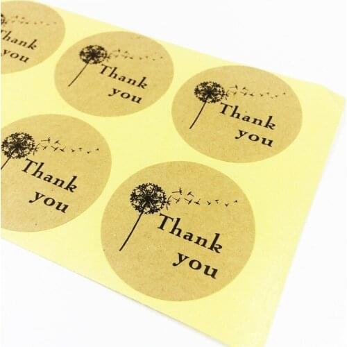 Free shipping10packs/lot Kawaii And Cute Vintage Dandelion Thank You Leather Color Handmade Sticker Stationery