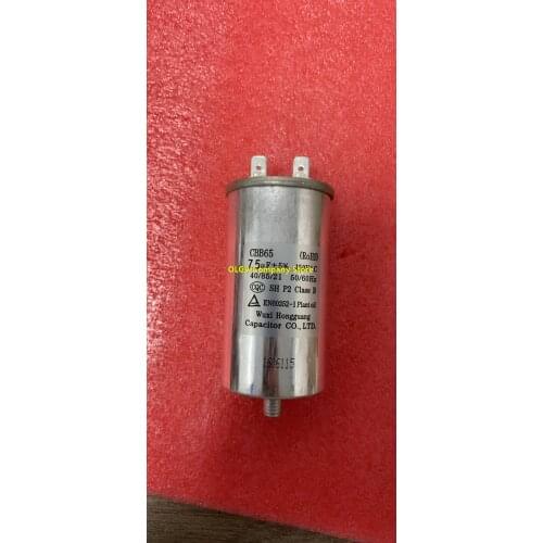 CBB65 7.5UF 8UF 450V automatic washing machine capacitor with screw fixing bracket at the bottom