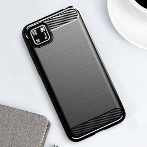For Huawei Y5p Case Silicone Soft TPU Ultra Slim Cover Carbon Fiber Pattern Brushed Cases For Huawei Y5p 2020 Phone Case New
