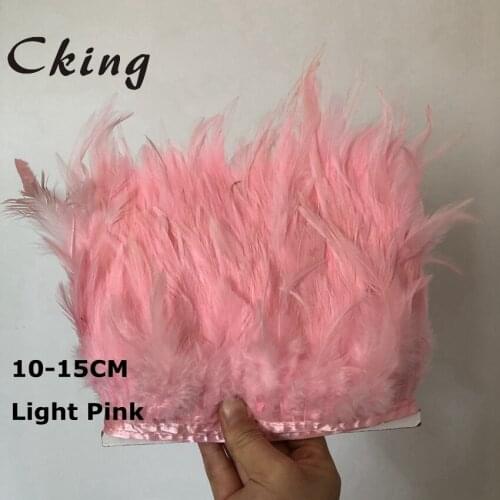 10 meters 10-15cm natural & real chicken feather trims Pink Color Dyed