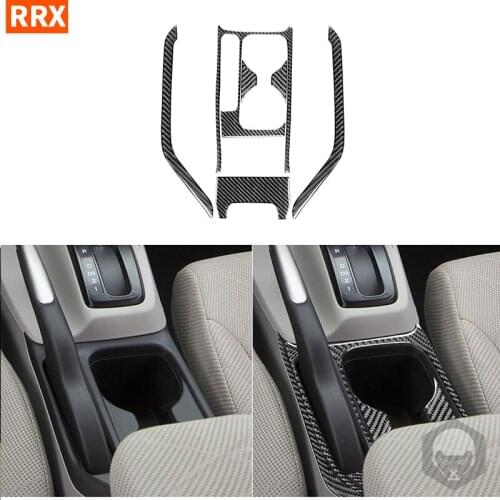 For Honda Civic 9 Coupe Sedan 2012-2015 Carbon Fiber Stickers Water Cup Holder Frame Side Trim Strips Car Styling Accessories