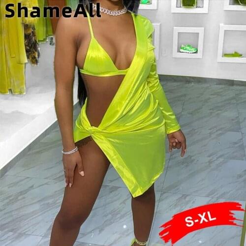 E-Girl Party Club Wear Hollow Out Cut One Shoulder Dress 2 Two Pieces Sets Women Sexy Bodycon Satin Solid Suits Bodysuit Dresses