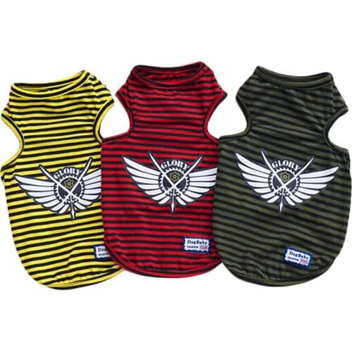 Cotton Puppy Dog Summer Clothes for Small Dogs Pets Clothing Chihuahua Breathable Vest Poodle Yorkshire Striped Costume S-2XL