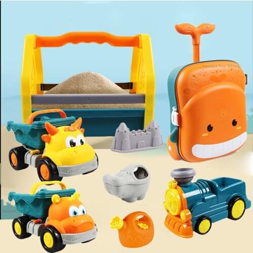 Beach Toys Cars For Children 6-12pcs Beach Game Toys Kids Sandbox Set Kit Summer Toys For Beach Play Sand Water Game Play Cart